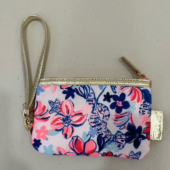 Lilly Pulitzer Printed Zip Top Wallet/Key Chain Pouch Wristlet Party Floral - Picture 2 of 5